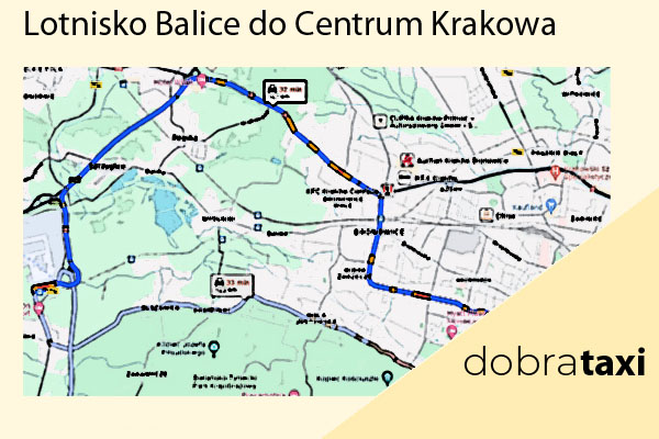 Ile kosztuje taxi z lotniska Balice do centrum Krakowa?